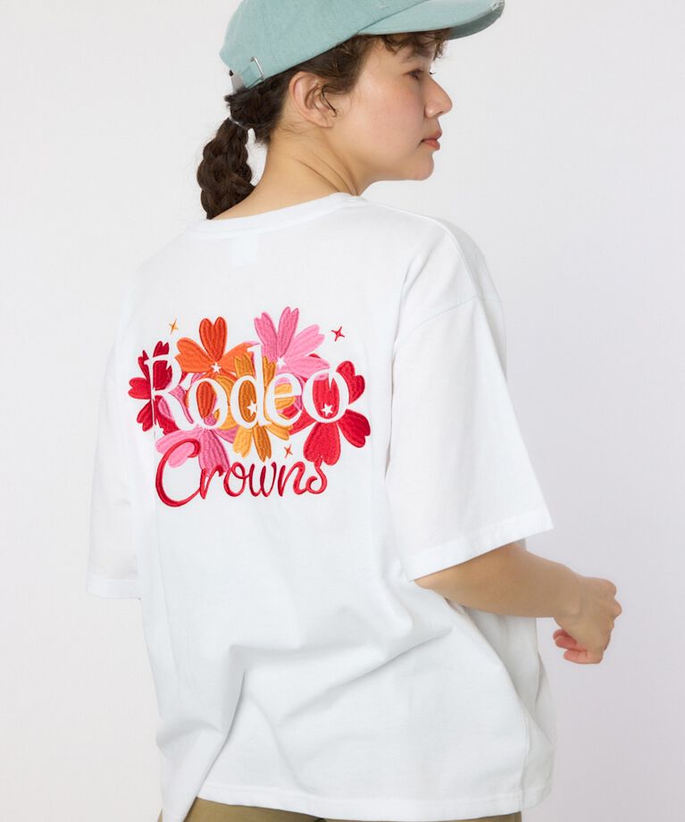 RODEO CROWNS「Flower Logo Embroidery Tシャツ」|Tシャツ・カットソー|O/WHT1
