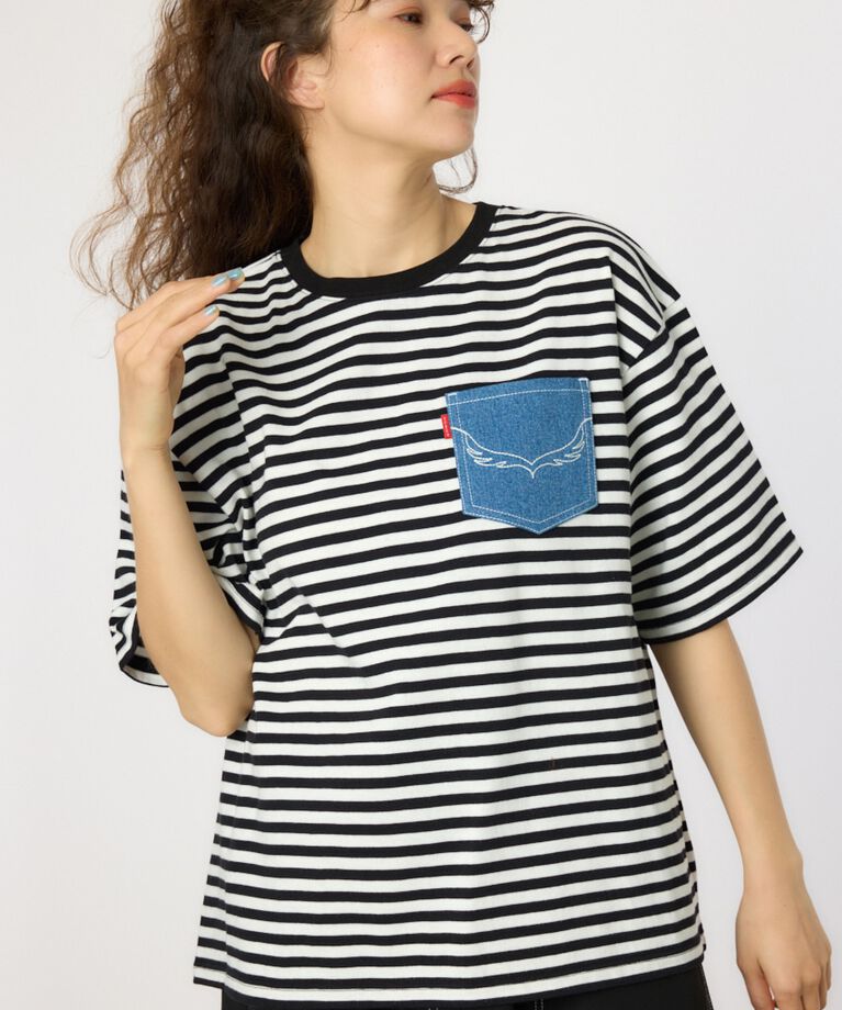 RODEO CROWNS「（UNISEX）デニムポケットパッチTシャツ」|Tシャツ・カットソー|柄BLK5