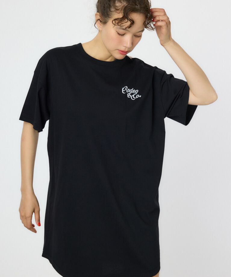 RODEO CROWNS「ラメ糸刺繍ロゴワンピース」|ワンピース|BLK