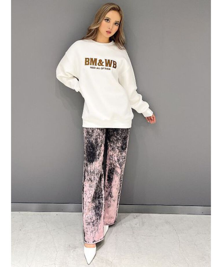 GYDA「ハイウエスト Tie Dyeワイドデニムパンツ」|デニム|
