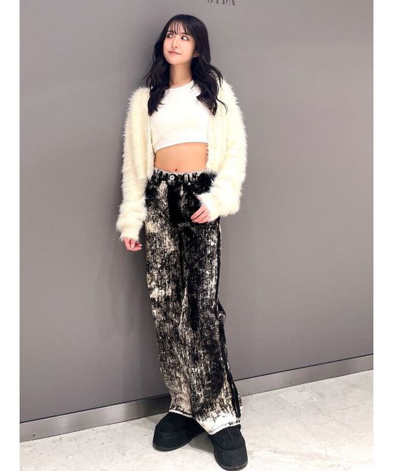 GYDA「ハイウエスト Tie Dyeワイドデニムパンツ」|デニム|