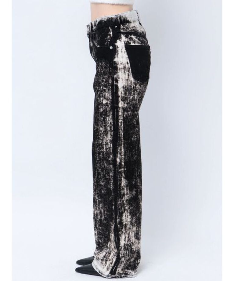 GYDA「ハイウエスト Tie Dyeワイドデニムパンツ」|デニム|