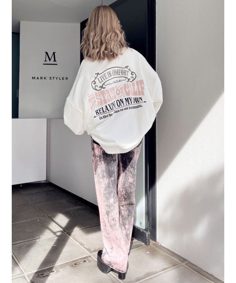 GYDA「ハイウエスト Tie Dyeワイドデニムパンツ」|デニム|
