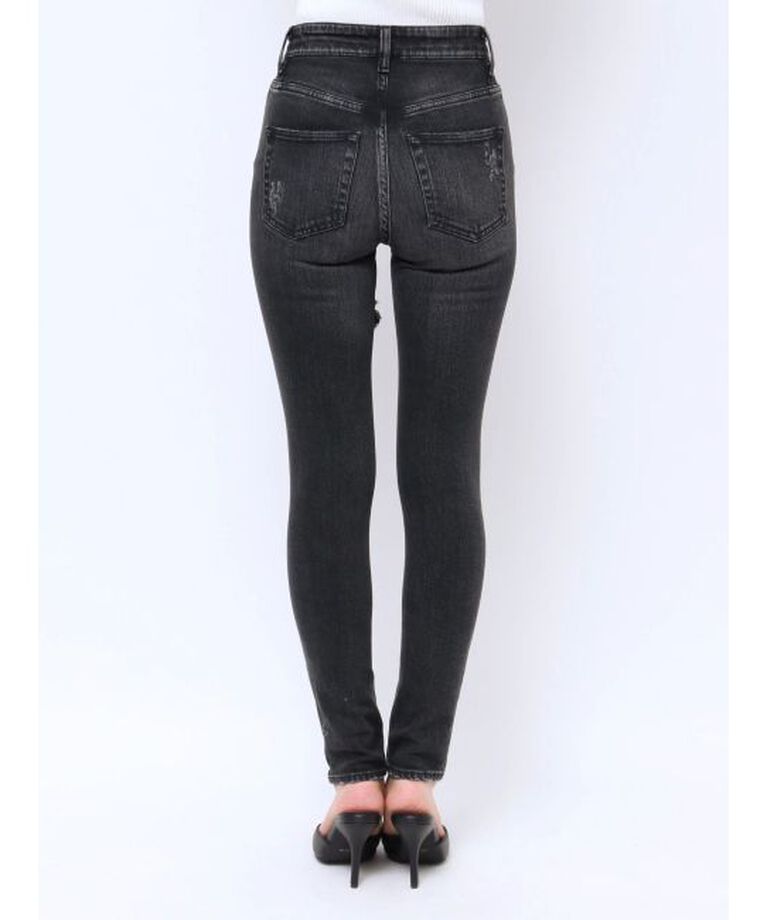 GYDA「ハイウエストthigh highダメージデニムパンツ」|デニム|