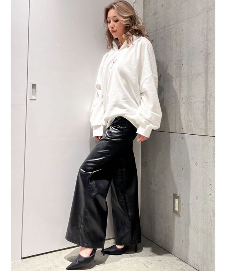 GYDA「フェイクレザーワイドパンツ」|その他|