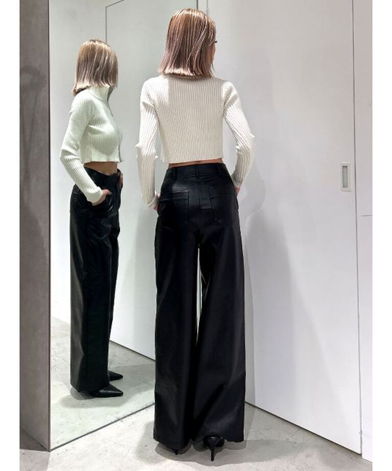 GYDA「フェイクレザーワイドパンツ」|その他|