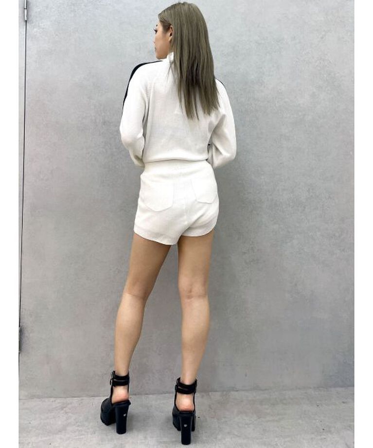 GYDA「ラインスリーブニットロンパース」|オールインワン|