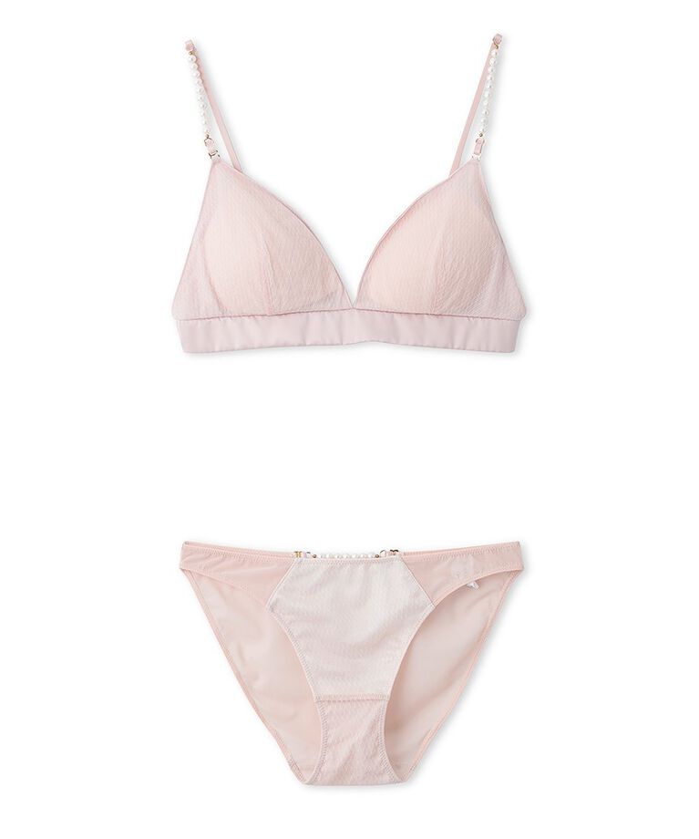 LILY BROWN Lingerie「【LILY BROWN Lingerie】パールストラップ ノンワイヤーブラ・ショーツセット」|インナー|