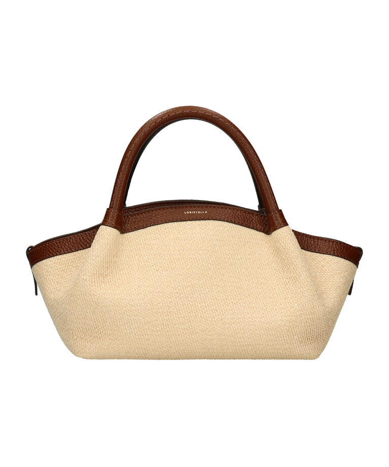 IMPORT SELECT「【LORISTELLA】レザーハンドルラフィアハンドバッグ(Q56429)」|ハンドバッグ|
