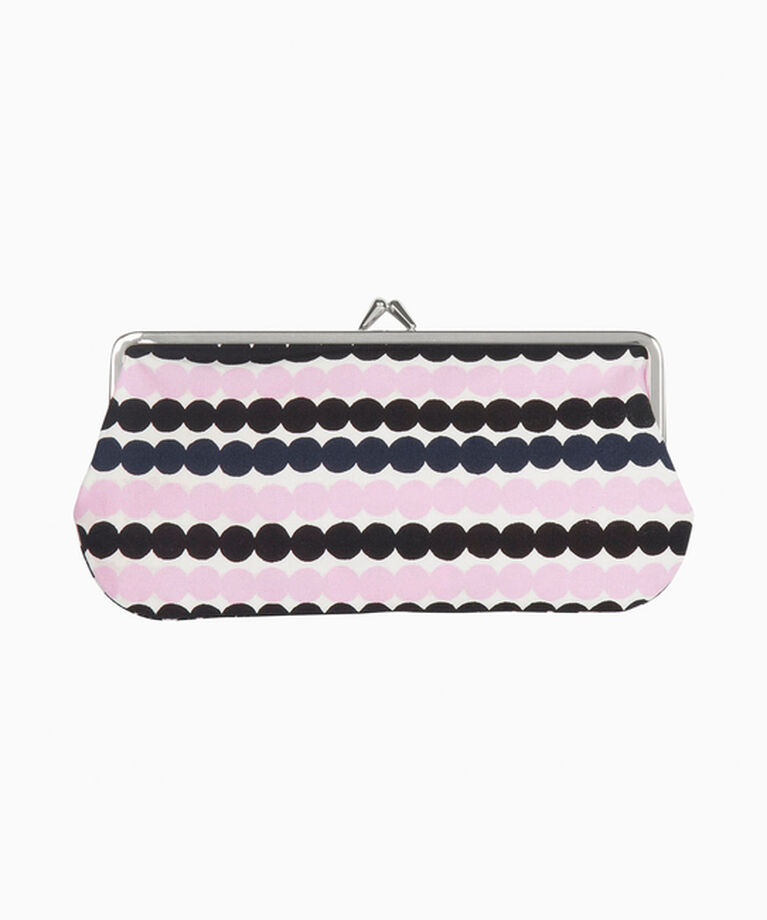 Marimekko「Rasymatto Silmalasi Kukkaro がま口ポーチ」|ポーチ|ホワイト×ピンク