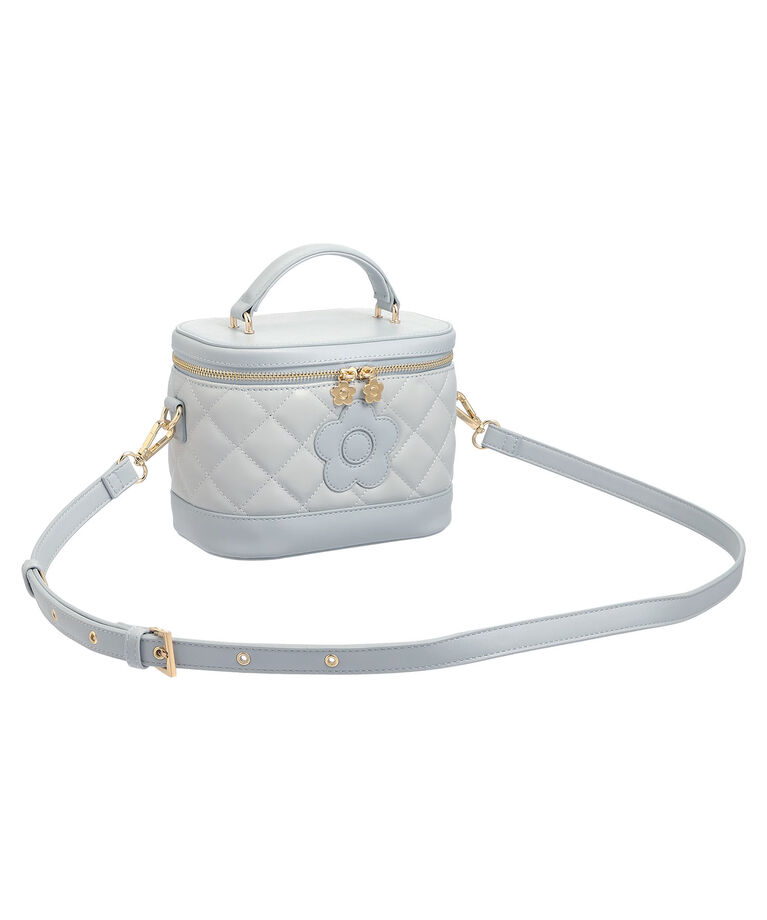 MARY QUANT「デイジーパッチキルトバニティ 2WAYショルダー」|ショルダー・メッセンジャー|ライトブルー