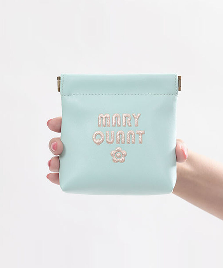 MARY QUANT「グリッターレトロロゴ バネクチポーチ」|ポーチ|ミント