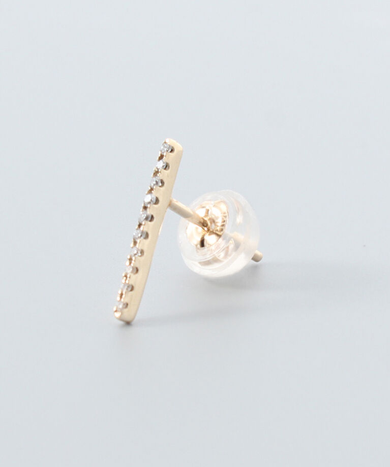 JUPITER「【K10】ダイヤモンドバーピアス /片耳」|ピアス|ゴールド
