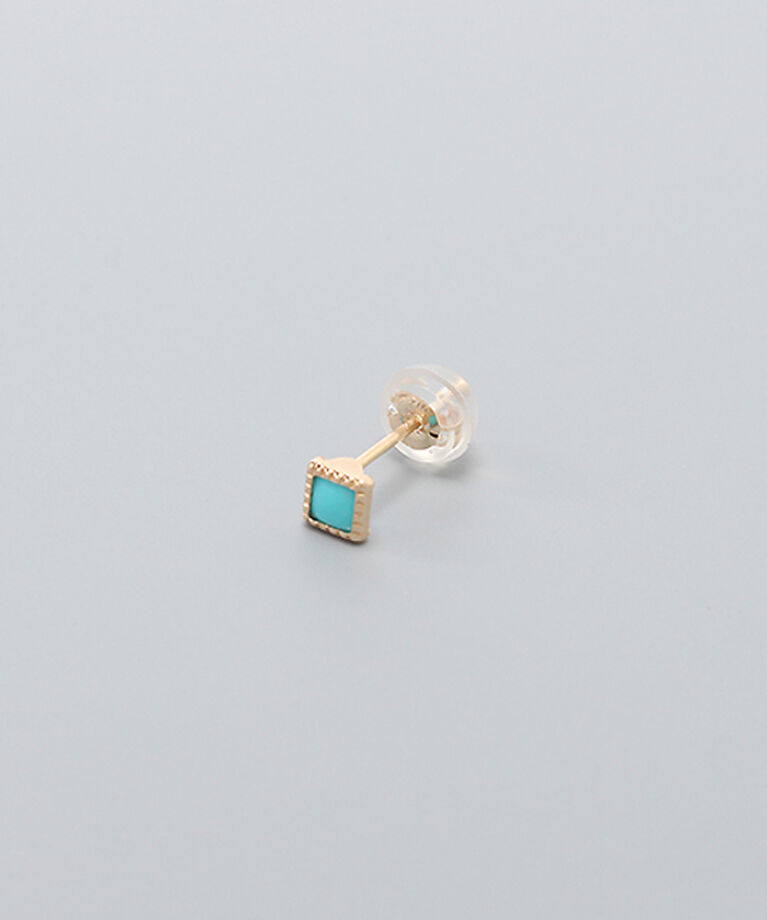JUPITER「【WEB限定】K10スクエア天然石ピアス/ターコイズ」|ピアス|