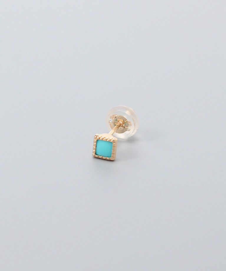 JUPITER「【WEB限定】K10スクエア天然石ピアス/ターコイズ」|ピアス|