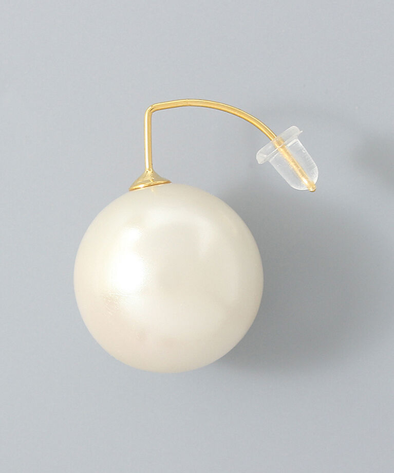 Phoebe「ビッグパールフックピアス ホワイト」|ピアス|