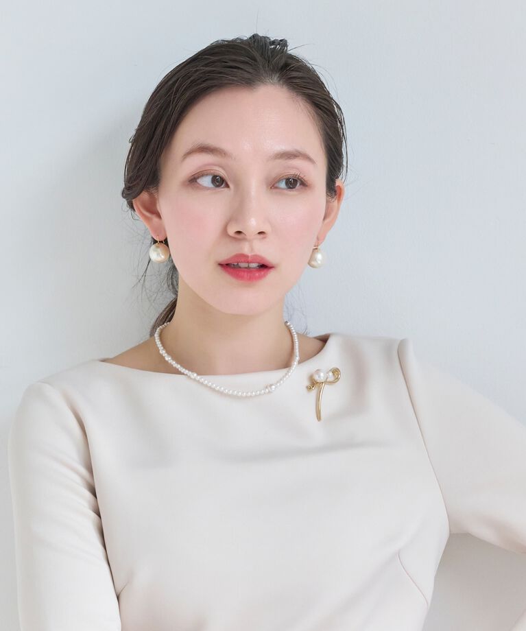 Phoebe「ビッグパールフックピアス ホワイト」|ピアス|