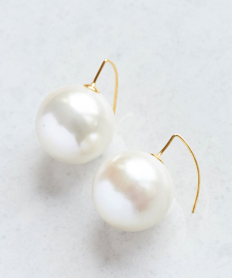 Phoebe「ビッグパールフックピアス ホワイト」|ピアス|