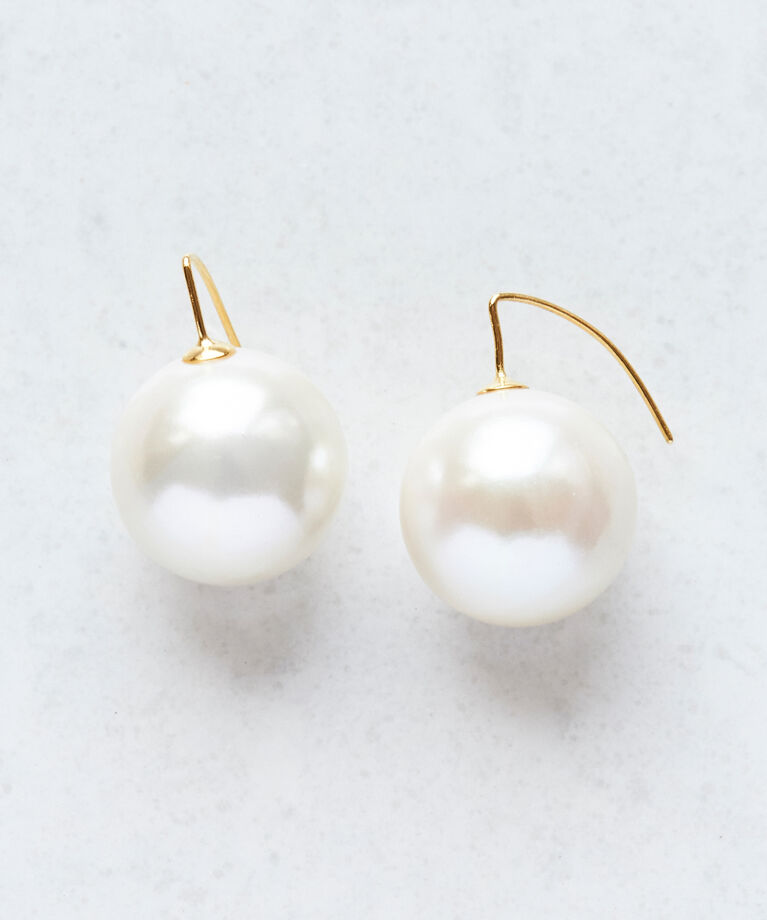 Phoebe「ビッグパールフックピアス ホワイト」|ピアス|