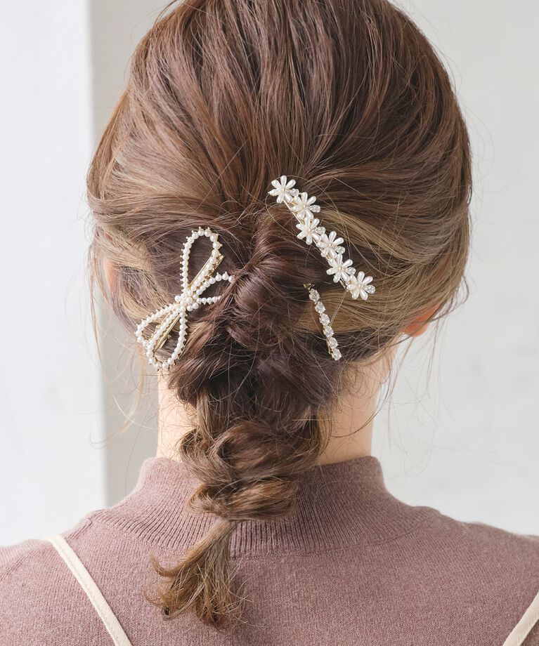 Phoebe「【WEB限定】ダブルリボンパールヘアクリップ」|その他|