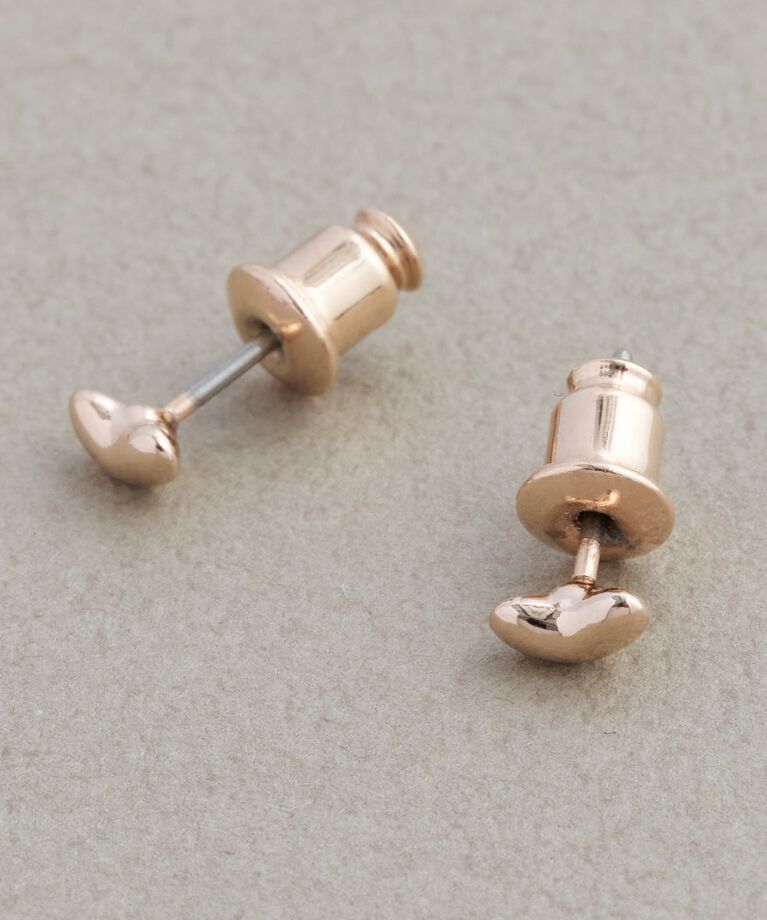Phoebe「【金属アレルギー対応】タイニービーンズピアス　シャンパンゴールド」|ピアス|