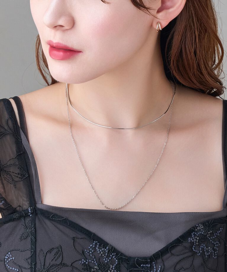 Phoebe「2setメタルレイヤードネックレス　シルバー」|ネックレス|シルバー