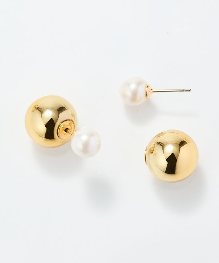 Phoebe「メタルボールバックキャッチピアス　パール」|ピアス|
