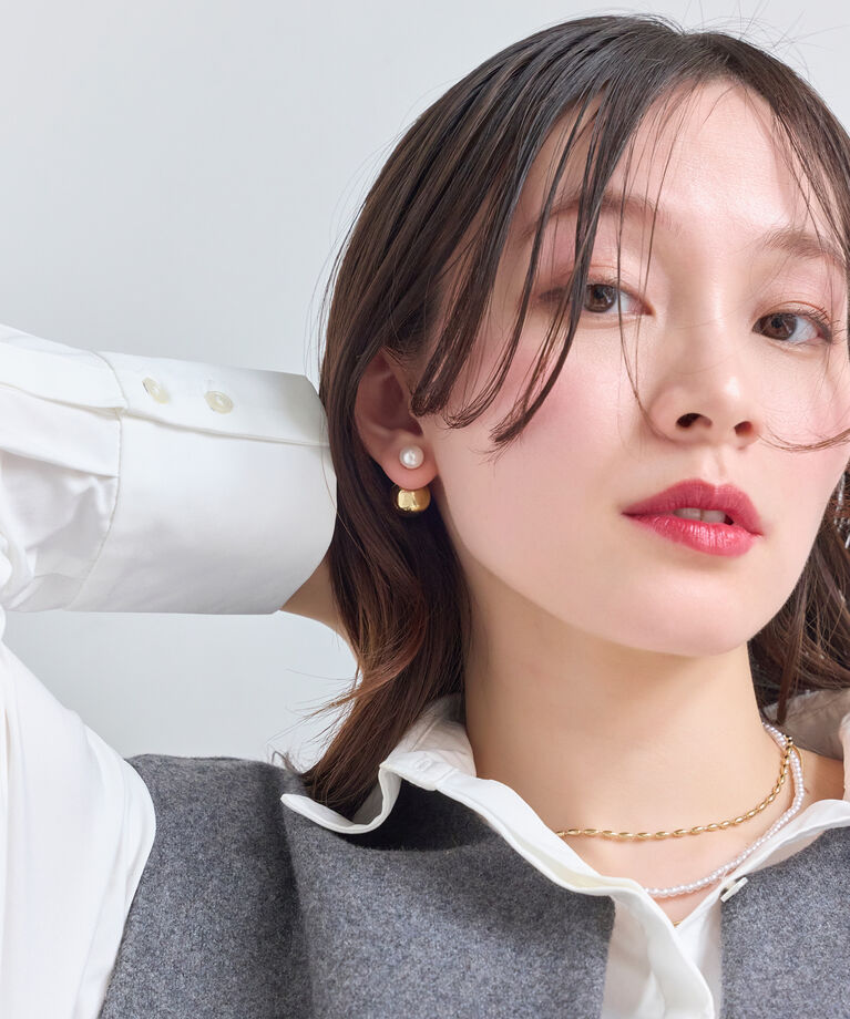 Phoebe「メタルボールバックキャッチピアス　パール」|ピアス|