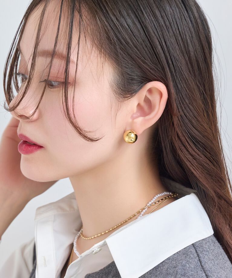 Phoebe「メタルボールバックキャッチピアス　パール」|ピアス|