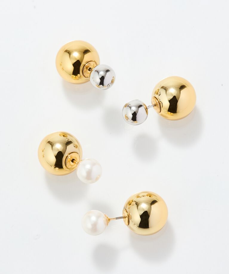 Phoebe「メタルボールバックキャッチピアス　パール」|ピアス|
