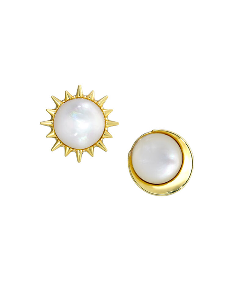 STAR JEWELRY「MOON & SUN」|ピアス|イエローゴールド