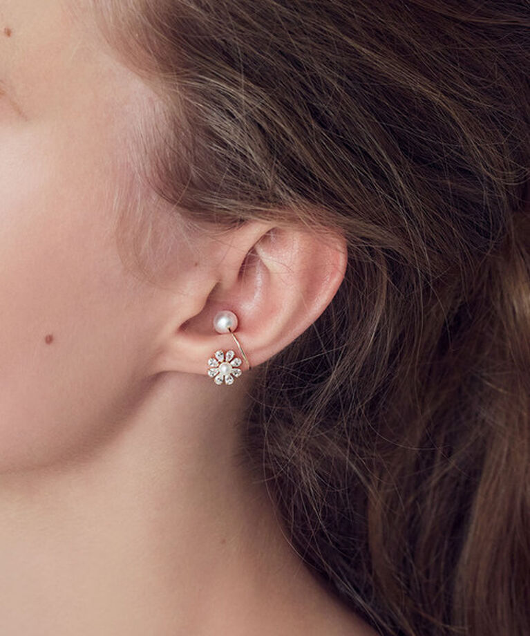 Samantha Tiara「K10 YG フラワービジューイヤカフ」|イヤーカフ|