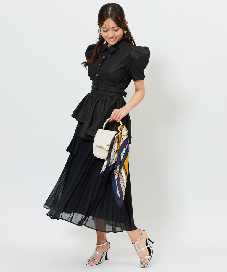 アンドクチュール「アシメプリーツティアードワンピース」|ワンピース|