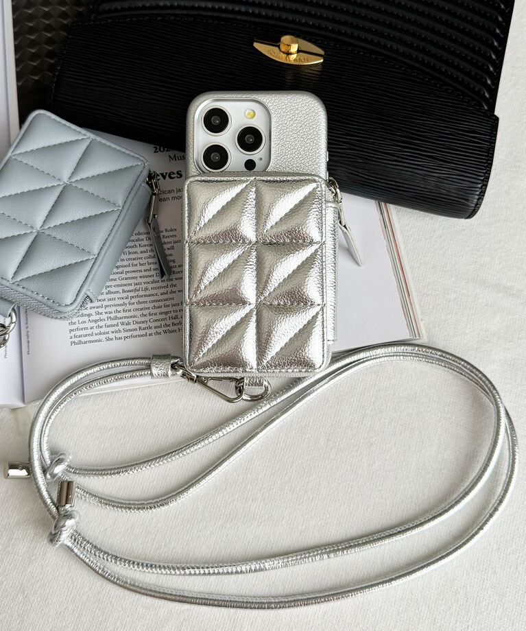 UNiCASE「Mag Shoulder Mini Wallet マグセーフ対応 財布 コインケース ストラップ」|ストラップ|Silver