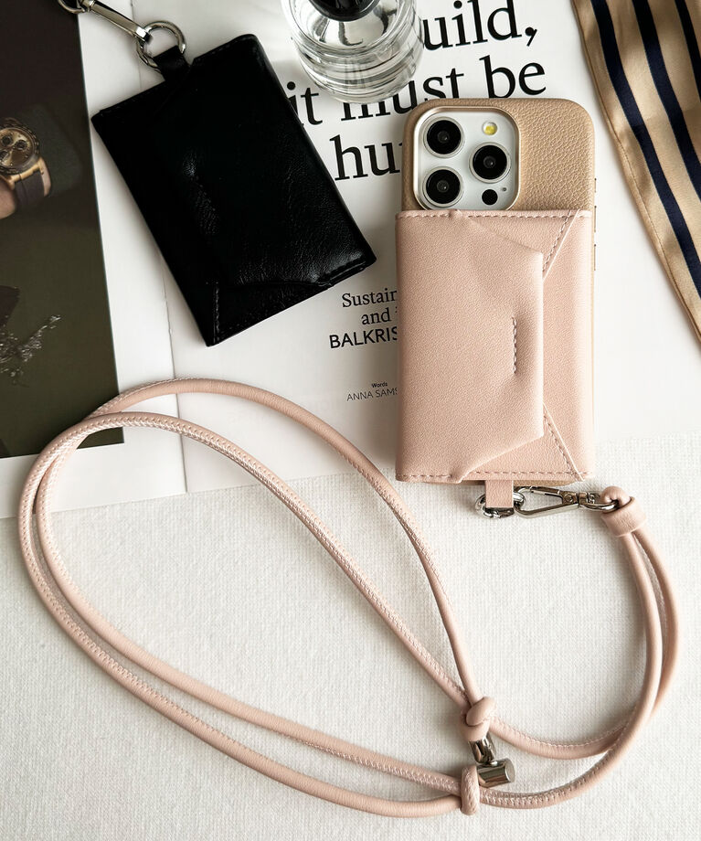 UNiCASE「Mag Shoulder Card Wallet マグセーフ対応 カードケース ストラップ」|ストラップ|Pink