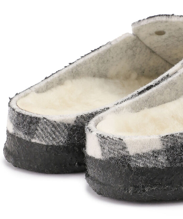 BIRKENSTOCK「【ビルケンシュトック】ツェルマット シアリング/プレイドホワイト/ルームシューズ レディース」|サンダル|