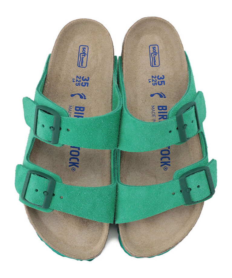 BIRKENSTOCK「【ビルケンシュトック】アリゾナ ソフトフットベッド/ボールドグリーン スエードレザー/サンダル」|サンダル|