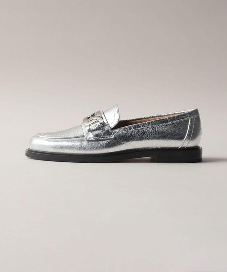 ODETTE E ODILE「チェーンモチーフローファー フラット20↑」|ローファー|SILVER