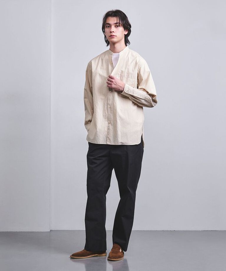 UNITED ARROWS「カリビアーナミルズ ポプリン バンドカラーシャツ」|シャツ・ブラウス|