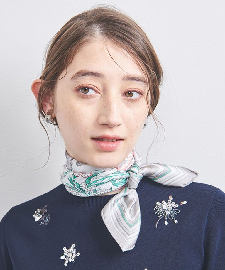 UNITED ARROWS「＜manipuri＞SILK 65×65 スカーフ 25SS」|マフラー|