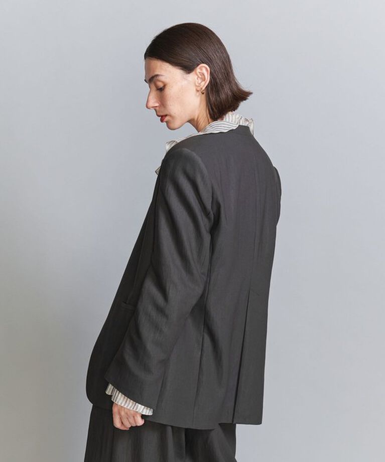 BEAUTY&YOUTH UNITED ARROWS「セルロースナイロン OX カラーレス ジャケット」|ノーカラージャケット|