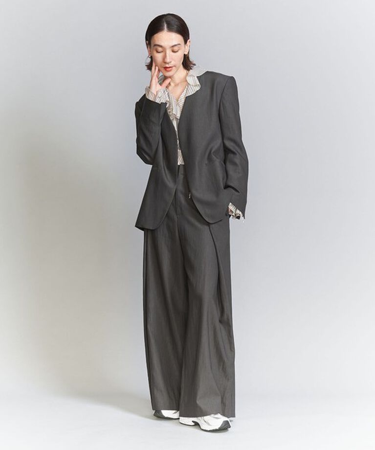 BEAUTY&YOUTH UNITED ARROWS「セルロースナイロン OX カラーレス ジャケット」|ノーカラージャケット|