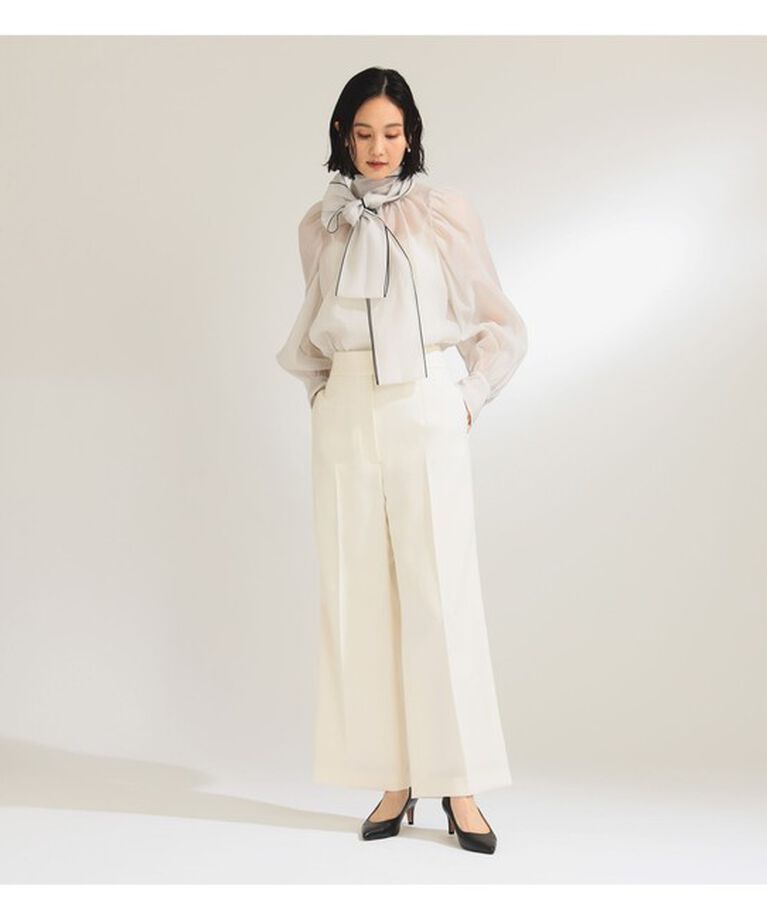 Demi-Luxe BEAMS 「ハイウエスト ワイド ストレートパンツ＊」|チノ|