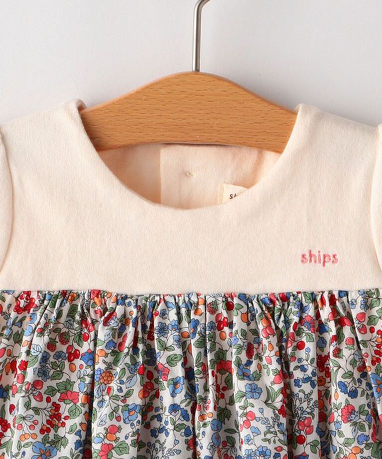 SHIPS KIDS「SHIPS KIDS:70～80cm / フラワー 半袖 セット ロンパース」|ロンパース|