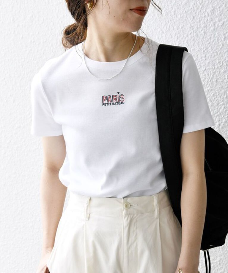 SHIPS any「【SHIPS any別注】PETIT BATEAU:〈洗濯機可能〉PARIS プリント コンパクト TEE」|Tシャツ・カットソー|