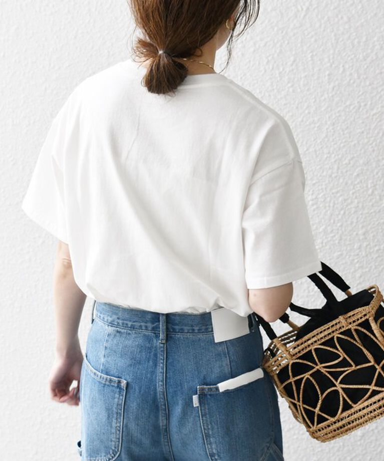SHIPS any「【SHIPS any別注】THE KNiTS:〈洗濯機可能〉ラウンドヘム ロゴ ショート TEE 24SS」|Tシャツ・カットソー|
