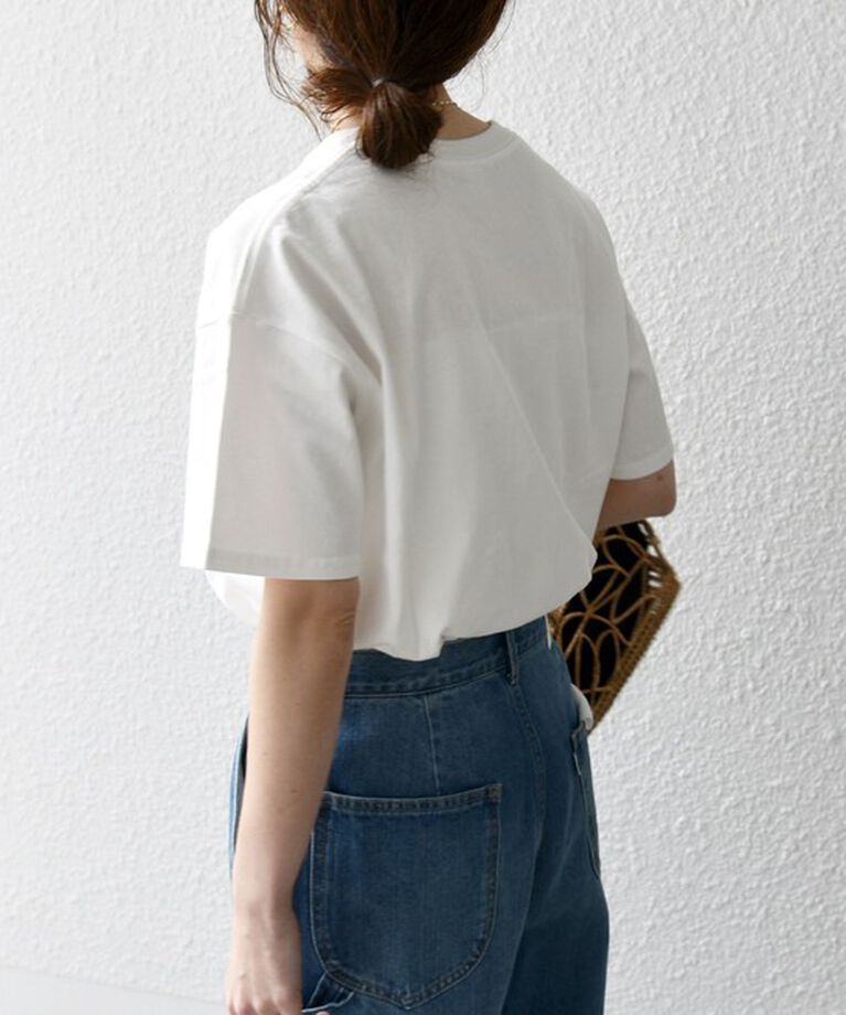 SHIPS any「【SHIPS any別注】THE KNiTS:〈洗濯機可能〉ラウンドヘム ロゴ ショート TEE 24SS」|Tシャツ・カットソー|