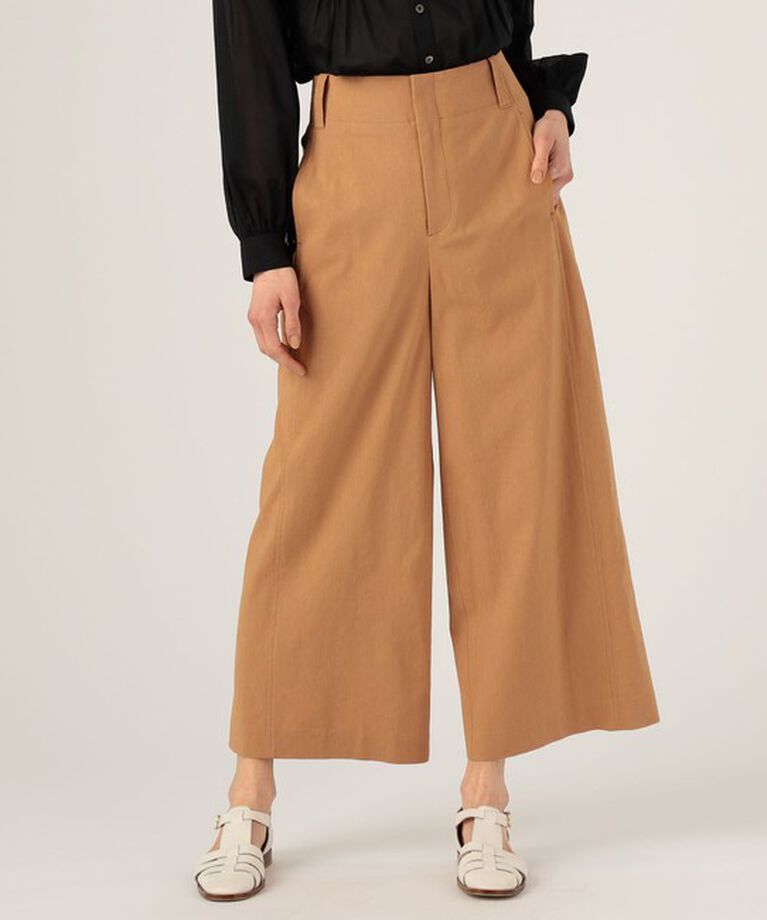 MACPHEE「レーヨンリネンコットン フレアクロップドパンツ」|その他|
