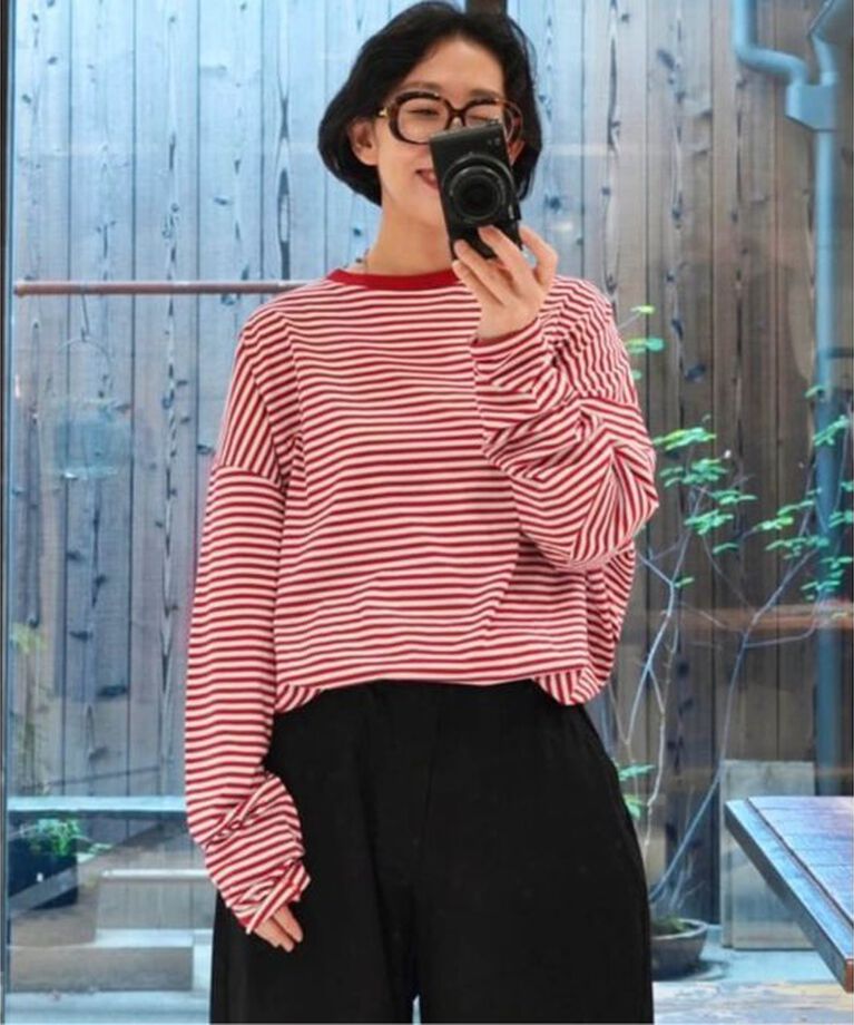 journal standard luxe「コンパクトジャージー クルーネックBigプルオーバー」|Tシャツ・カットソー|レッド