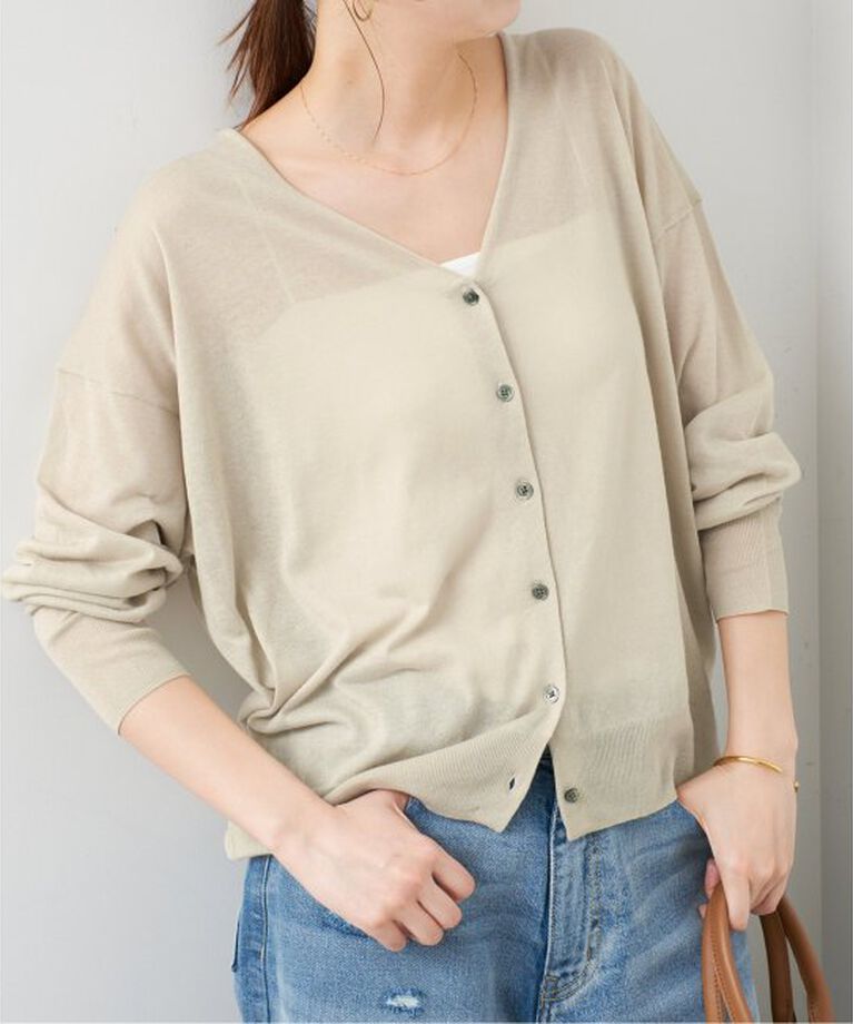 Spick and Span「ウォッシャブルシアーカーディガン」|カーディガン|ベージュ A